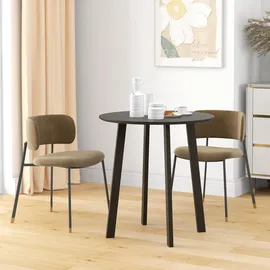 Homcom Esstisch Runder Küchentisch Esszimmertisch mit abgeschrägten Beinen für Küche Esszimmer Wohnzimmer Modernes Design Schwarz