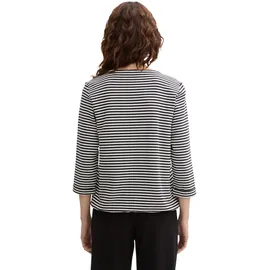 Tom Tailor Structured 3/4-arm T-Shirt Offwhite Navy Regular Stripe M