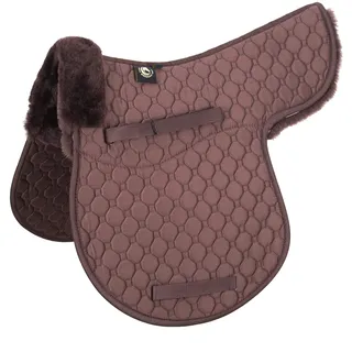 Merauno Echtes Lammfell Sattelkissen Sattel Dressur und Allzweckkissen mit Echtes Lammfell und gesteppter Baumwolle (VSS(Versatility), Braun mit braunem Lammfell)