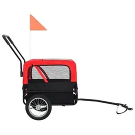 vidaXL 2in1 Tier-Fahrradanhänger und Jogger rot/schwarz