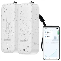 Luminea Home Control 2er-Set Thermometer & Hygrometer mit Bluetooth & App, wetterfest, IP65