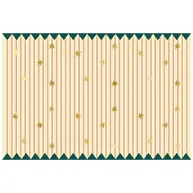 OEM Papiertischdecke Dünne Streifen und Sterne Mix 180 x 120 cm Rot