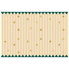 OEM Papiertischdecke Dünne Streifen und Sterne Mix 180 x 120 cm Rot
