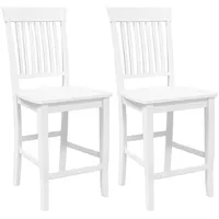 VidaXL Barhocker 2 Stk. Weiß Massivholz Gummibaum
