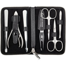 Erbe Solingen Maniküre-Etui Travel aus echtem Leder mit Reißverschluss 7-teilig