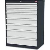 STIER Schubladenschrank mit 8 Schubladen, BxTxH 900x575x1220 mm, Gesamttragkraft 1000kg, Blendenhöhen 50 bis 200 mm