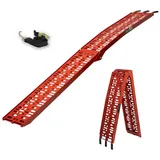 Baumarktplus TRUTZHOLM 1 x Auffahrrampe klappbar 228cm Traglast 340 kg Alu rot gelocht Motorradrampe Verladerampe