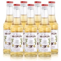 7x Monin Vanille / Vanilla Sirup, 250 ml Flasche