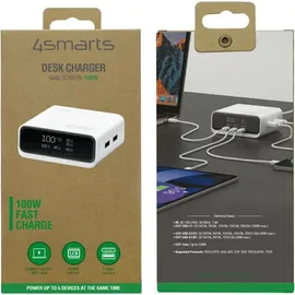 4smarts Desk Charger GaN Screen 100W 3C+2A, weiß