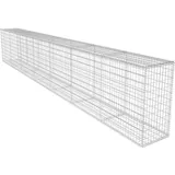 vidaXL Gabionenwand mit Abdeckung Verzinkter Stahl 600x50x100 cm