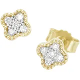 Luigi Merano Paar Ohrstecker LUIGI MERANO "Blüte mit funkelnden Brillanten, Gold 585", gold, Ohrringe, Damen, SI = kleine Einschlüsse, Gelbgold 585