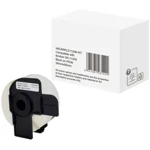 QL Etikettenrolle Kompatibel Brother DK-11208 5D11208-WT Selbsthaftend Schwarz auf Weiß 100 x 91 mm 400 Etiketten
