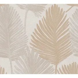 A.S. Création Vliestapete Floral Blätter 10,05 m x 0,53 m Creme 786731