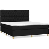 vidaXL Boxspringbett mit Matratze Schwarz 160x200 cm Stoff1347702