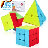Roxenda Zauberwürfel Set, Original Speed Cube Set Mit 2X2 3X3 Pyramide Speedcube