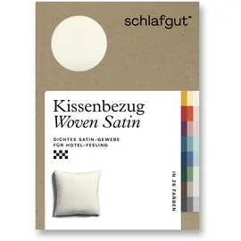 schlafgut Kissenbezug Woven Satin 80 x 80 cm Gelb