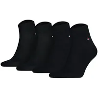 TOMMY HILFIGER Herren Quarter Socken, 4er Pack - Sneaker, Unifarben, 39-49 Schwarz/Dunkelblau 47-49