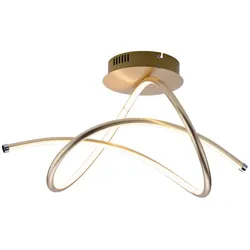 LED Deckenleuchte, modernes Design, goldfarben, warmweiße Lichtfarbe