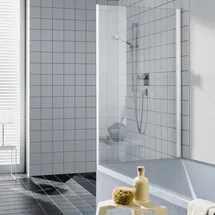 Kermi Filia XP Seitenwand verkürzt auf Badewanne FXUVD07517VAK 75x175cm, silber hochglanz, ESG klar
