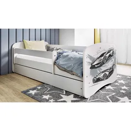 WFL GROUP Jugendbett  mit Schublade 70 x 140 cm Kiefer weiß