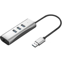 Value USB 3.2 Gen 1 zu Gigabit Ethernet Konverter + 3-Port USB Hub