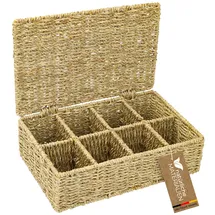 HMF Teebox geflochten aus Seegras 33 x 21 x 10 cm 10-tlg. beige