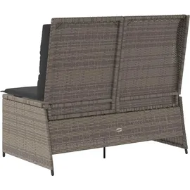 vidaXL Gartenbank 1-tlg mit Kissen 110 x 60 x 75 cm Grau