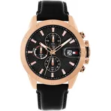 Tommy Hilfiger Uhr Mit Zwei Zeitzonenfür Herren mit Schwarzes Lederarmband - 1792194