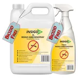 INSIGO Ameisen Abwehrspray 750ml + 2L Kanister - Ameisenmittel mit mechanischer Wirkung auf Ameisen - Effektiver Schutz für Haus & Garten - Ameisen Spray mit Sofortwirkung