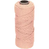 DMiotech Makramee Garn 3mm x 100M, Rosa Makramee Set Baumwollgarn Kordel, Naturbaumwoll Kordelband, Doppelt Häkelwolle Baumwollkordel für DIY Handwerk Pflanzenaufhänger Platzteller