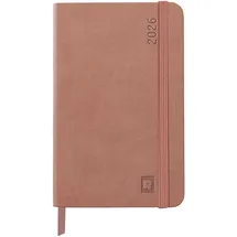 Rhodia 194709C - Webplanner Taschenkalender 2026, DIN A6 10x15 cm, 80 Blatt elfenbein 90g, vertikales Kalenderraster, Rosenholz Rosa, 1 Stück