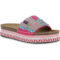 VAN HILL Damen Pantoletten Plateau Strass Trendy Schuhe 214459