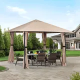 Pavillon 3x3 m Gartenpavillon Festzelt Partyzelt Gartenzelt mit 4 Seitenteile