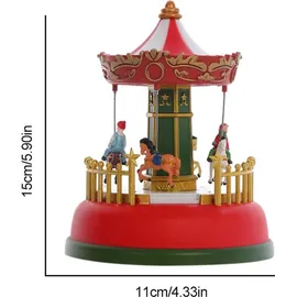 flammkraft Mini Weihnachts-Spieluhr Leuchtendes Musikkarussell Riesenrad