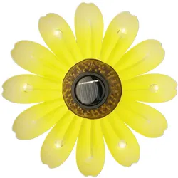 LED Solar Blume gelb 14cm hängend Wanddeko Solarleuchte Hauswand Hängedeko