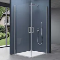 SoGood doporro Eck-Duschkabine Eckdusche 85x85x195cm Duschabtrennung ESG-Sicherheitsglas Klarglas inkl.