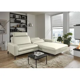 die planbar Ecksofa DIE PLANBAR "PN-EM20028 L-Form mit Kopfstützen", weiß, B:248cm H:114cm T:179cm, Sofas, Ecksofa, wahlweise mit motorischem Canape