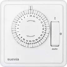 SUEVIA SU280447 Unterputz-Zeitschaltuhr analog Tagesprogramm 1200 W IP20 EIN/AUTO/AUS-Programm