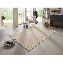 Teppich ELLE DECORATION "Caen" Gr. 4, beige (creme), B:160cm H:8mm L:230cm, Kunstfaser, Teppiche, In-& Outdoor, Wetterfest, Balkon, Garten, Wohnzimmer, Wasserfest