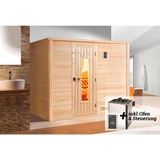 weka Premium Massivholz-Sauna Bergen 3 Sparset 7,5 kW OS digi. Steuerung