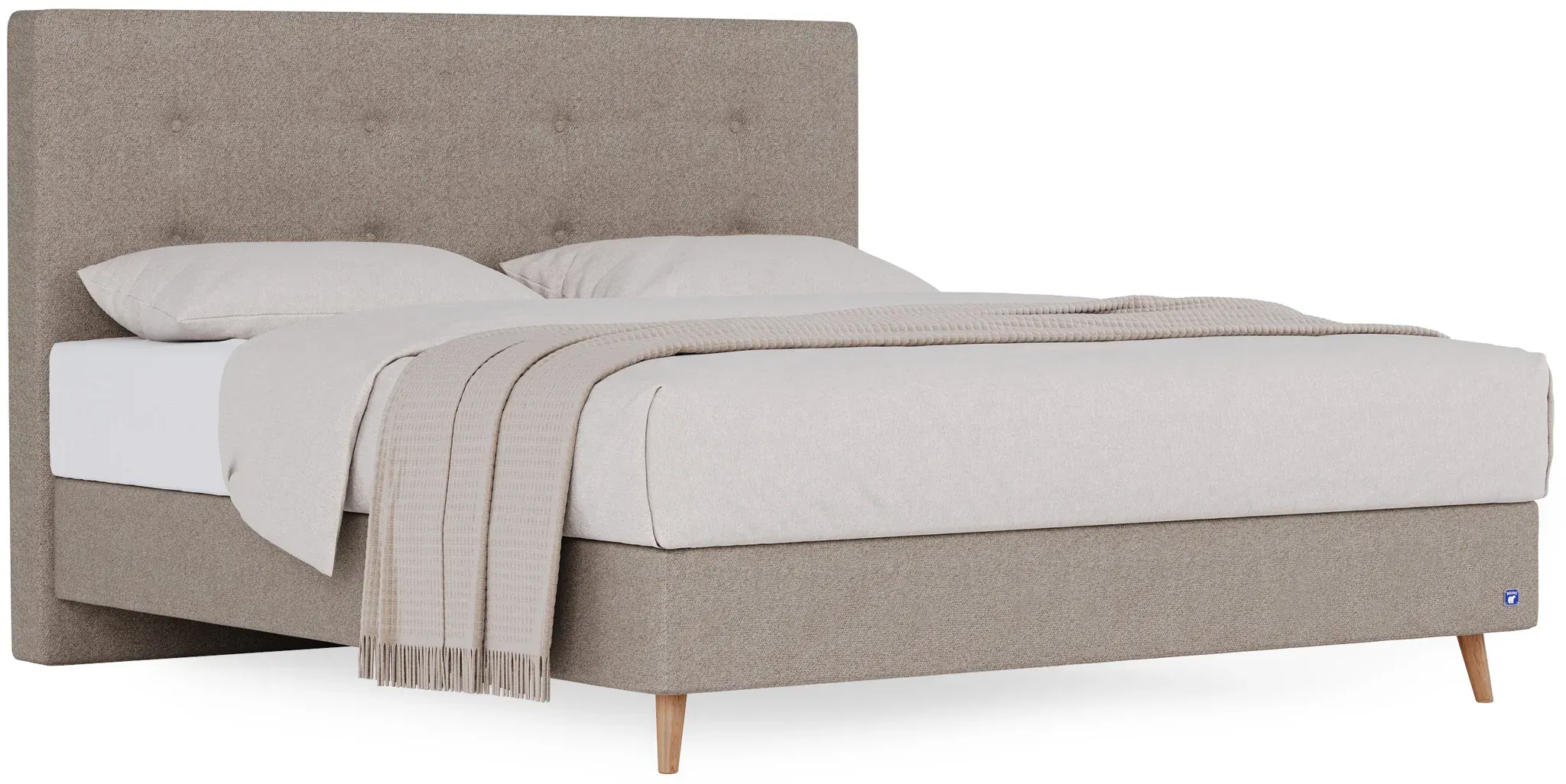 BRUNO Boxspringbett Prestige 160x200cm in Taupe Grau-Beige | 6 Farben & 4 Kopfteile wählbar | Luxus 27 cm Pulse-Latex-Matratze | Made in Germany
