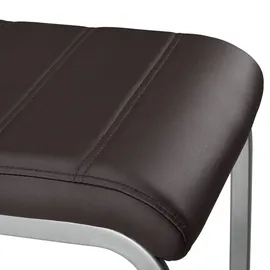 Juskys Freischwinger Stuhl Vegas mit Kunstleder Braun