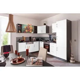 kochstation Winkelküche L-Form 220 x 280 cm weiß