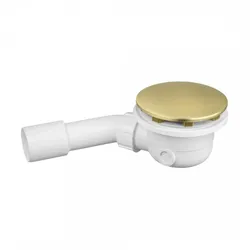 Ablaufgarnitur, Siphon Dusche, Badewanne Gold gebrstet 90mm