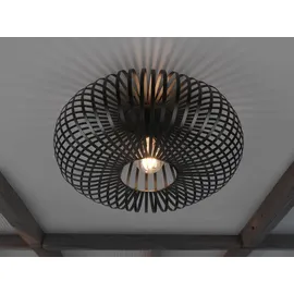 Trio led Deckenleuchte Gitter Lampenschirm Metall Schwarz Ø 40cm
