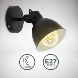 B.K.Licht Wandleuchte schwenkbar (BKL1499) Schwarz