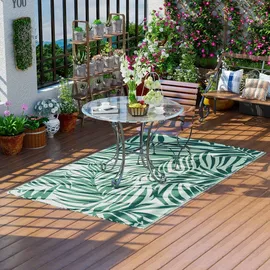 Outsunny Outdoor Teppich 243 x 152 cm Dunkelgrün