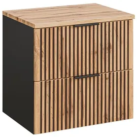 petits-meubles WASCHTISCH 60.6cm Gaia Holz in Eichenoptik und Schwarz