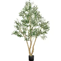 Vevor Künstlicher Olivenbaum, 1,8 m, mit schwarzem Topf, Kunstbaum