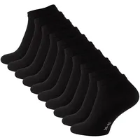 STARK SOUL 10 Paar Essentials Sneaker Socken, Baumwolle, schwarz, Gr. 39-42 - 39-42
